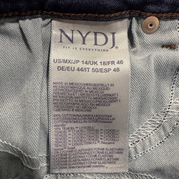 NYDJ Jeans Women 14 Marilyn Straight High Rise Lift Tuck Stretch Dark Wash Denim - Picture 5 of 12